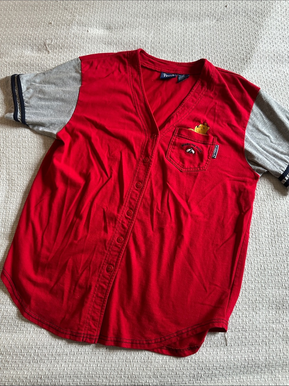 Winnie the Pooh Button Up baseball jersey - vintage